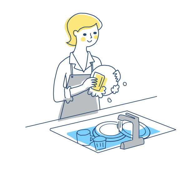 女人洗碗图片下载