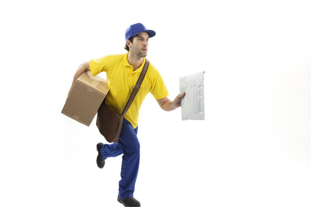 白色背景下的巴西邮差。图片下载