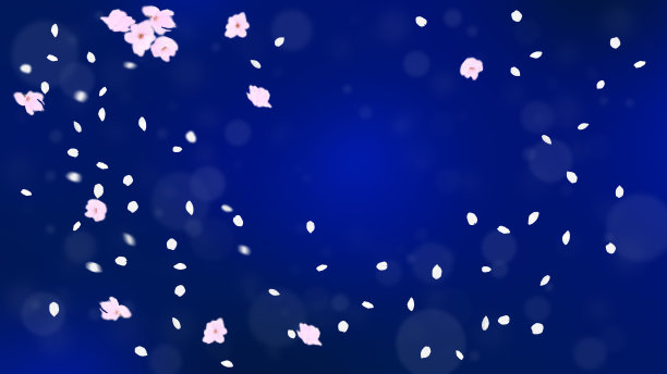 春天的图像，樱花花瓣阵雨和模糊的花瓣背景图片下载