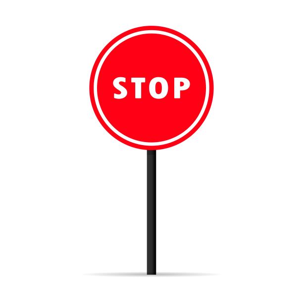 交通停止信号图标。警告禁止标志。矢量在孤立的白色背景。每股收益10图片下载