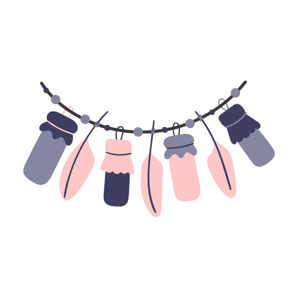 白色背景上有羽毛和烧瓶的魔法波西米亚吊坠。魔法、巫术。手绘矢量孤立单插图。图片下载