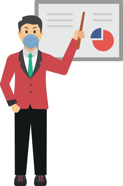 图片，经理演示概念矢量图标插图，白色背景下的新常态商业人物，图片下载