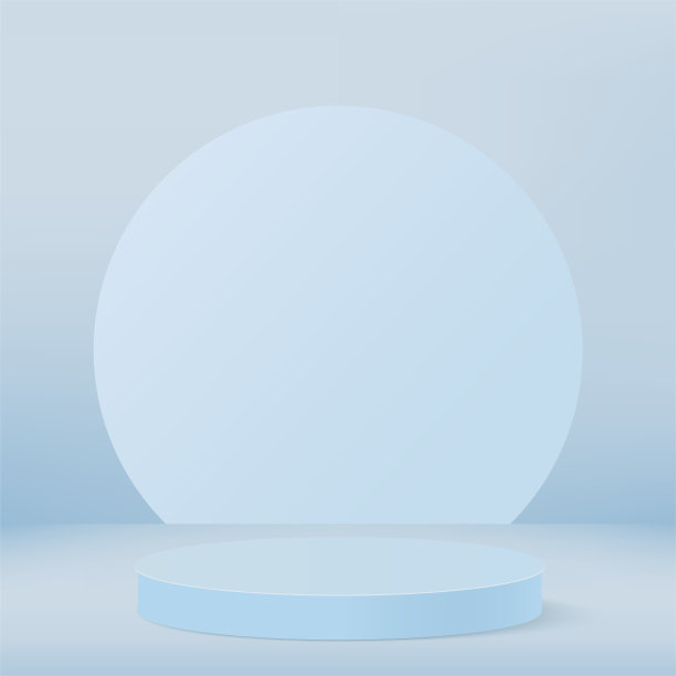 抽象背景与蓝色几何3d讲台。矢量图图片下载