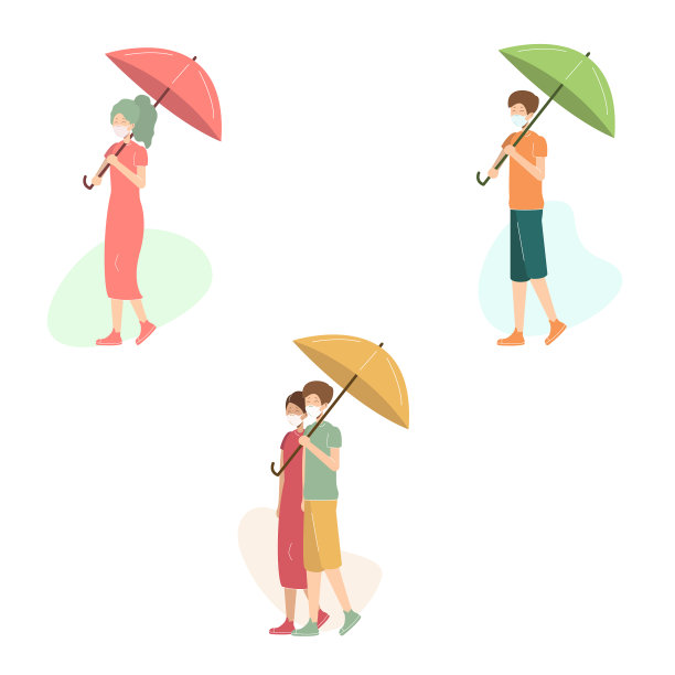 戴着遮阳伞的面罩的人免受冠状病毒感染。图片下载