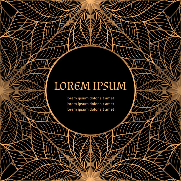 豪华背景矢量。孔雀羽毛花皇家图案卡模板。波斯设计的圣诞派对邀请，新年假期，美容spa，婚礼，保存日期，生日。图片下载