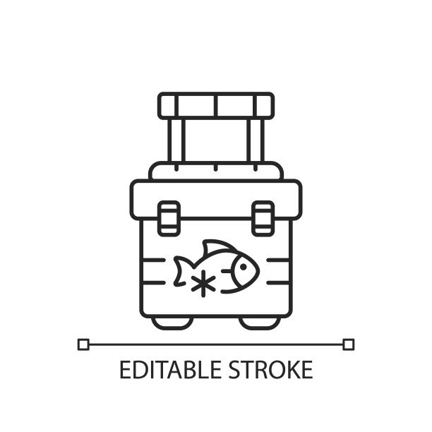 钓鱼保温箱线性图标图片下载