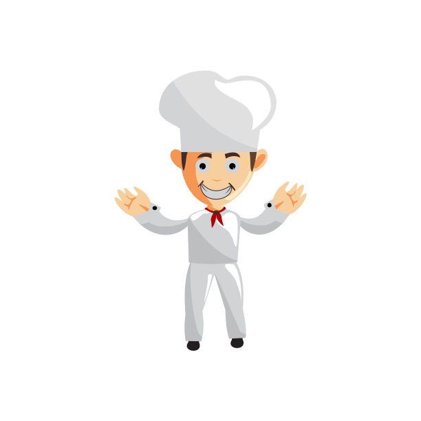 厨师角色创建插图模板姿态前面图片下载