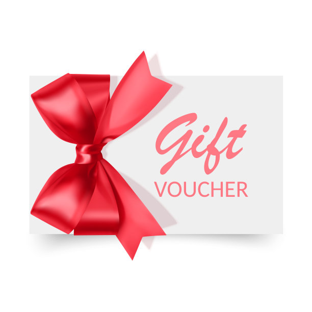 礼品券模板与红色蝴蝶结，丝带。设计可用于礼品券、礼券、请柬、证书等。矢量eps 10格式图片下载