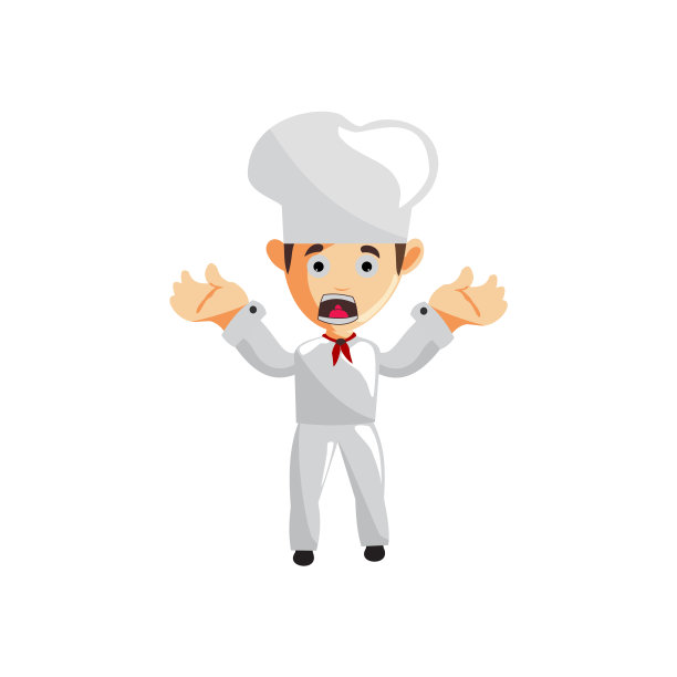 厨师角色愤怒创作插图模板姿态图片下载