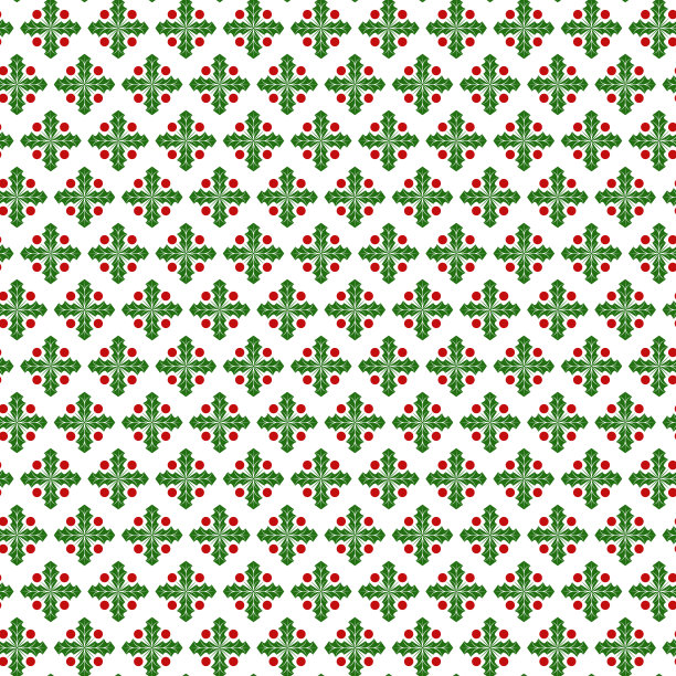 无缝图案与抽象形象的槲寄生树枝。图片下载