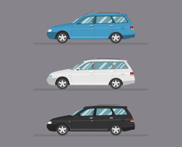 卡通两厢车图标矢量标志模板。图片下载