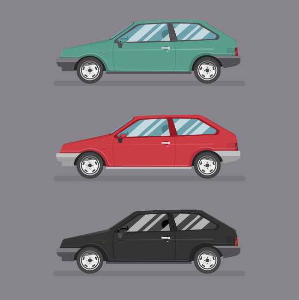 卡通两厢车图标矢量标志模板。图片下载