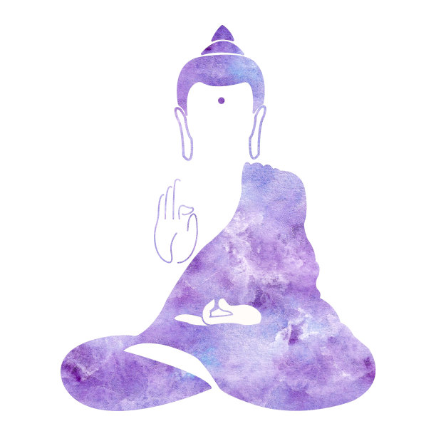水彩佛。佛像符号孤立在白色背景上。印度，佛教，精神主题。纹身、瑜伽、灵性。佛轮廓图片下载
