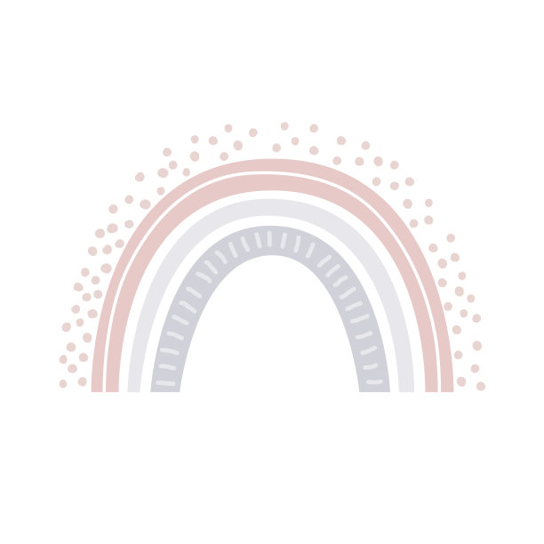 彩虹矢量在卡通斯堪的那维亚风格孤立在白色背景的孩子。可爱的手绘插画海报，印刷品，卡片，织物，儿童书籍，室内设计图片下载