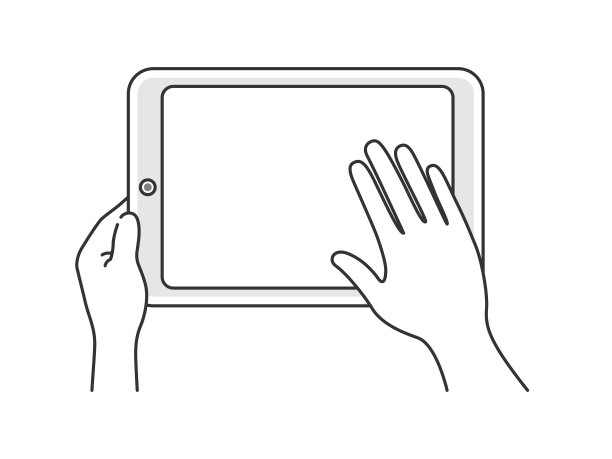 操作平板电脑。图片下载