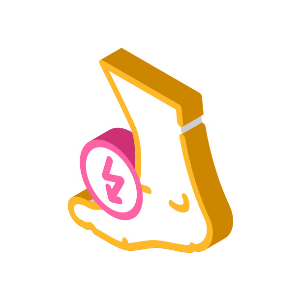 腿切割疼痛时行走等距图标矢量插图图片下载