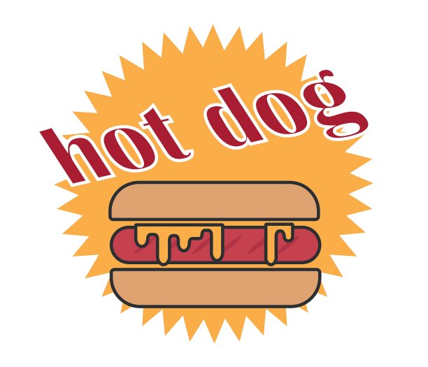 热狗。矢量孤立的平面插图海报，菜单，小册子，网页和图标。图片下载