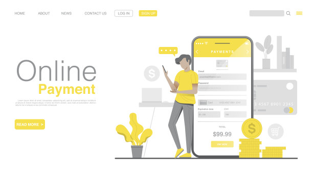 网上购物和网上支付网站或移动应用图片下载