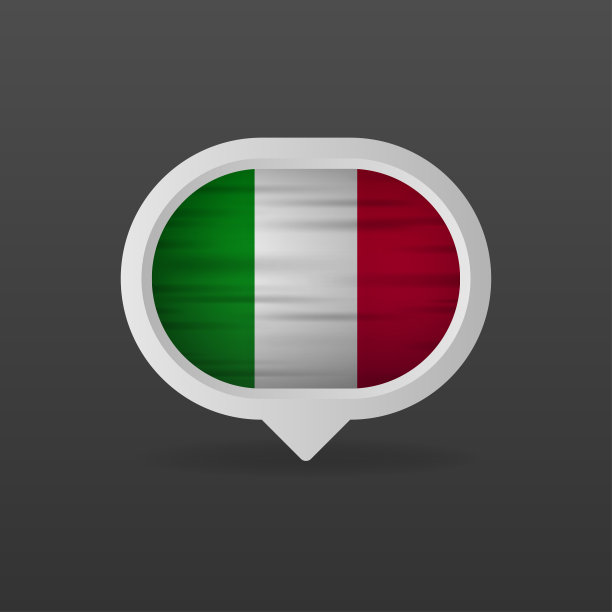 意大利国旗逼真的国旗。Iralian制造的。矢量插图。图片下载