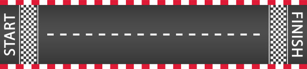 创造性的终点线比赛背景俯视图。有起跑线和终点线的跑道。小型赛车比赛赛道上。沥青用于汽车驾驶。矢量图图片下载