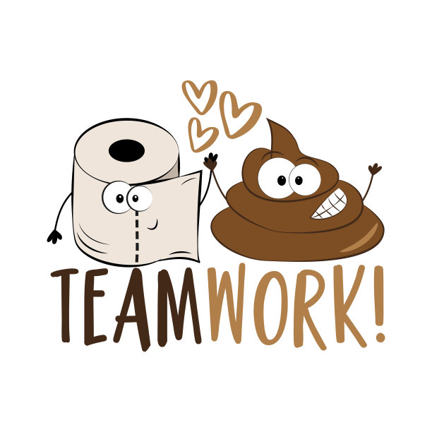 团队合作!-有趣的厕纸和笑脸屎。图片下载