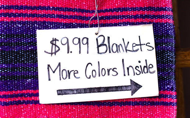 传统充满活力的墨西哥条纹羊毛毯/毛毯图片下载