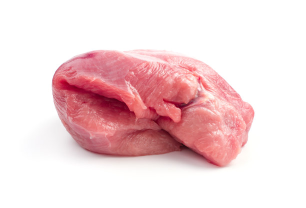 白色背景上的新鲜火鸡肉，侧视图图片下载