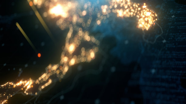 意大利城市灯光照明的夜晚地图图片下载