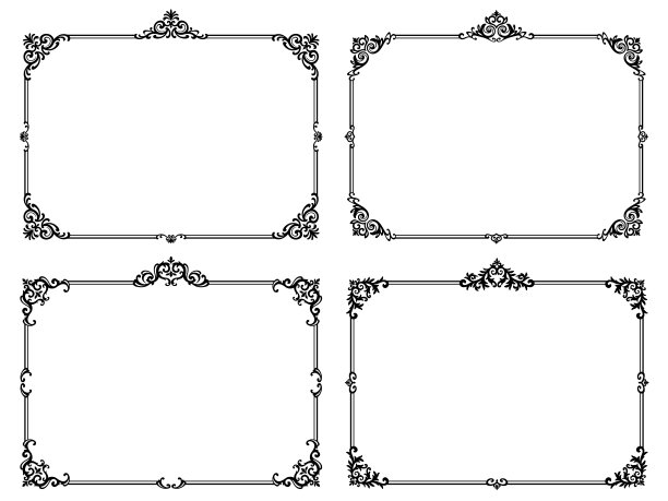 经典的长方形框架，搭配经典华丽的转角装饰图片下载