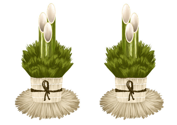 老式门松的左右设置图片下载