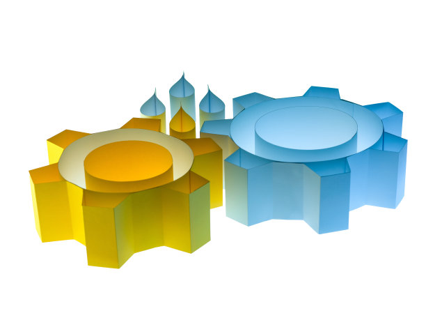 彩色纸齿轮图片下载