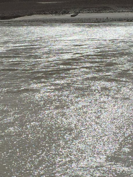 河水在阳光下闪闪发光图片下载