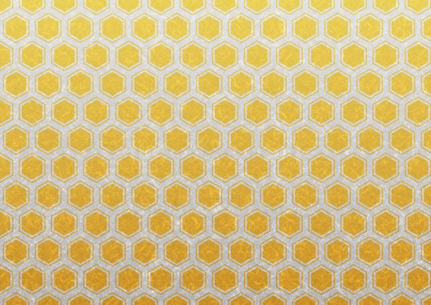 有金银六角形图案的日本纸。图片下载