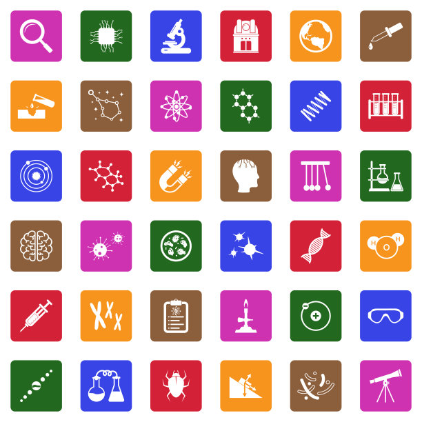 科学的图标。广场上的白色平面设计。矢量插图。图片下载