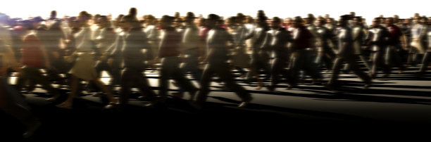 大量通勤者3d渲染概念图片下载