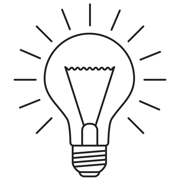 灯泡的象征。理念与创意的概念。线矢量插图孤立的白色背景。图片下载