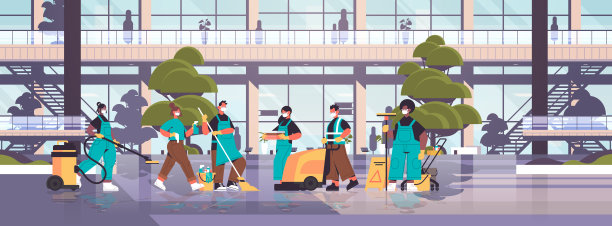 混合种族清洁剂在口罩中消毒冠状病毒细胞，防止COVID-19大流行清洁服务图片下载