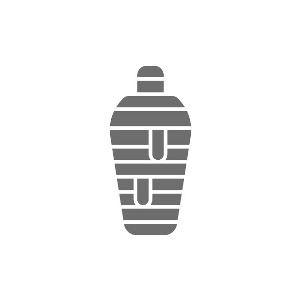 古埃及木乃伊灰色图标。在白色背景上隔离图片下载