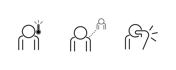 人体线包括咳嗽、距离和发烧等主题。图片下载