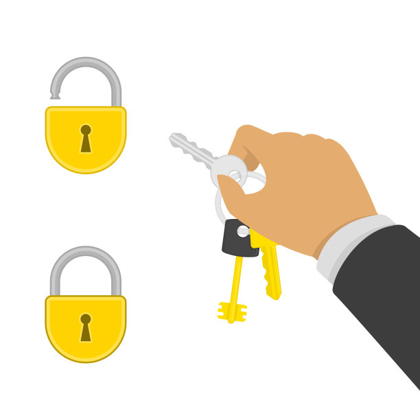 钥匙圈上的钥匙在手里。图片下载