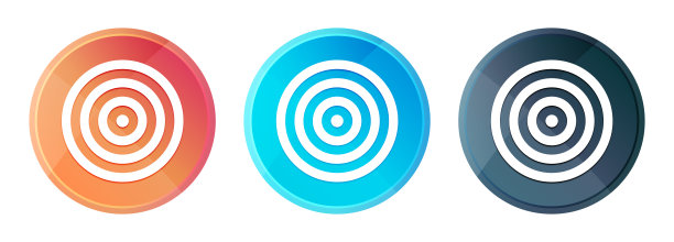 目标图标蒸汽雾圆形按钮设置闪亮的插图图片下载