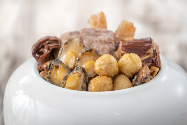 中国传统食物佛跳强的特写。图片下载