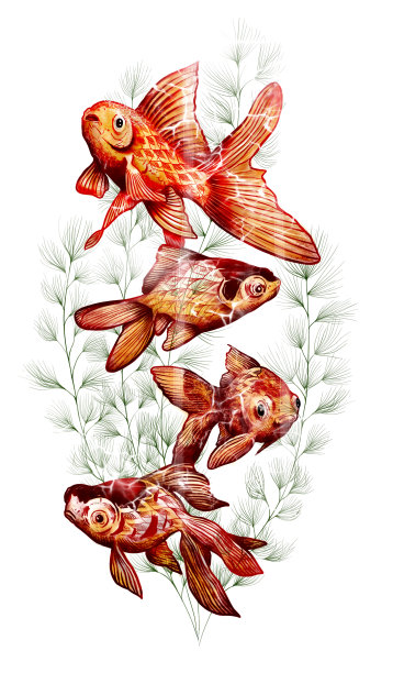 日本和望远镜鱼水族馆图片下载