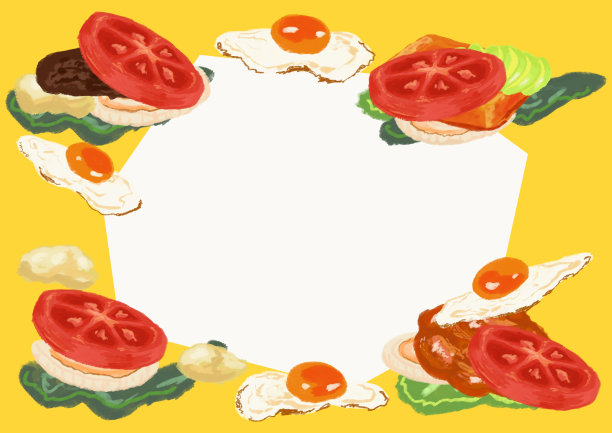 早餐图像框架材料图片下载