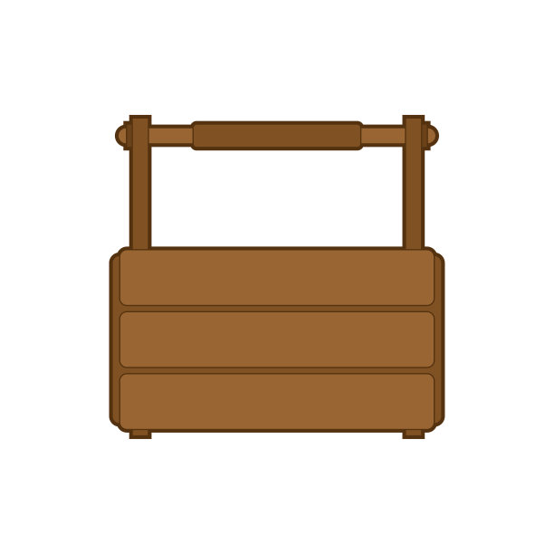 空的工具箱。木制的工具盒。矢量图图片下载