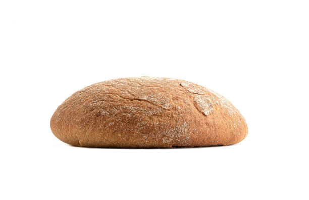 整条圆形小麦黑麦面包，孤立在白色背景上。图片下载
