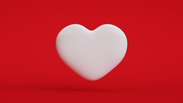 红色背景上的圣瓦伦丁心图片下载