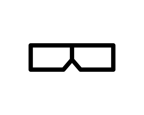 3 d眼镜图标。黑色图标孤立在白色背景。3 d眼镜轮廓。简单的图标。网站页面和移动应用程序设计元素。图片下载