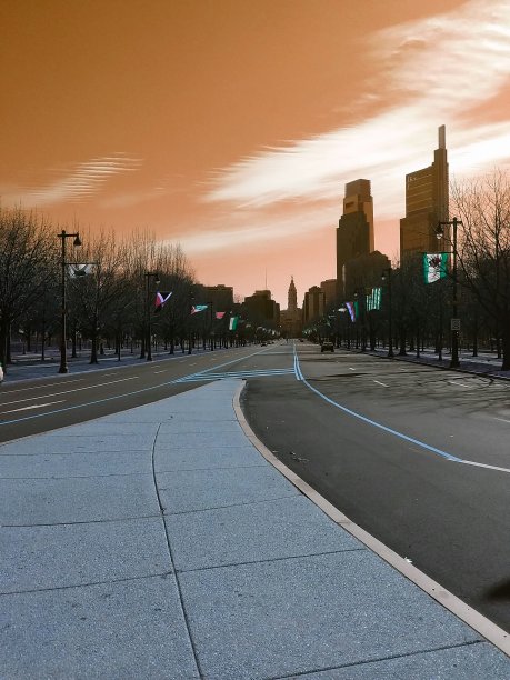 黄昏公园大道图片下载