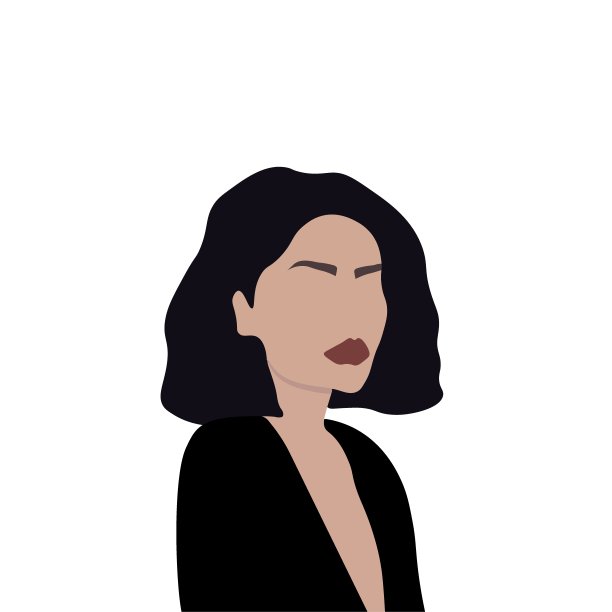 极简风格的海报上有一个女人。矢量图图片下载